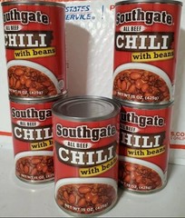 5 CANS SOUTHGATE All BEEF CHILI W/ BEANS 15oz