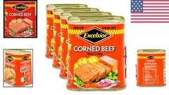 12 Oz Pack of 4 Tender Corned Beef – Perfect Snack for Meat Lovers & Easy Dishes