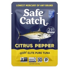 Safe Catch Elite Lowest Mercury Wild-Caught Tuna Pouch Citrus Pepper Seasoned…