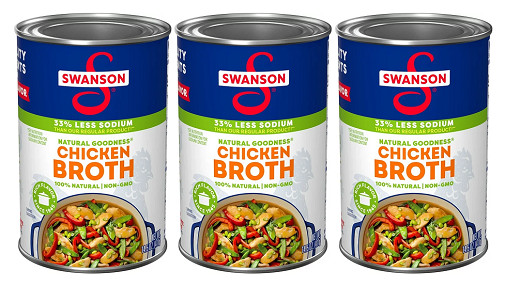 Swanson 100% Natural Chicken Broth 33% Less Sodium 3 Pack