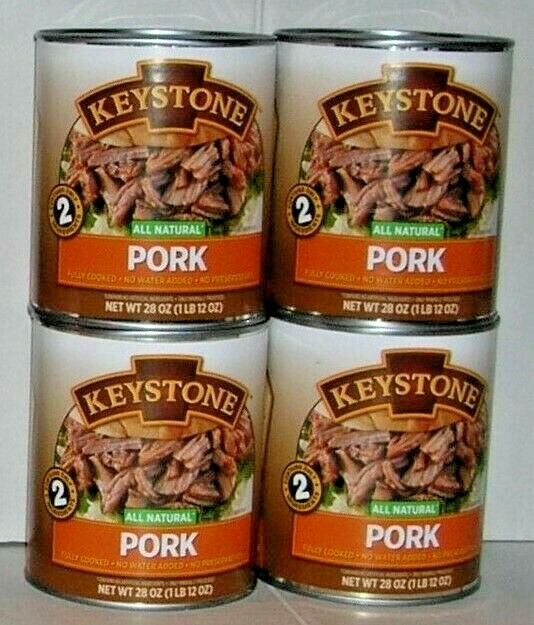 (4 Cans) Keystone Pork **ALL NATURAL – NO PRESERVATIVES – FULLY COOKED** 28oz