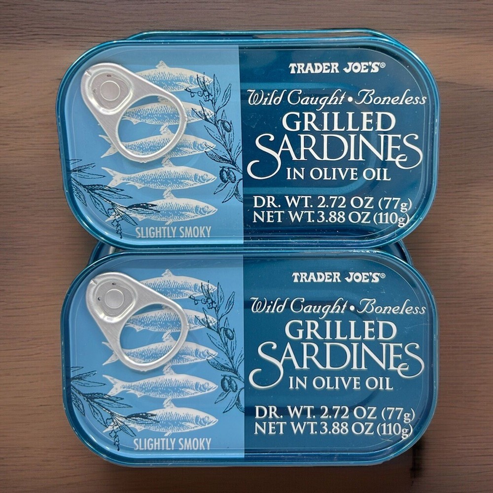 3X Trader Joe’s GRILLED Sardines In EVOO Olive Oil NEW Pack Of 3 Wild Caught NEW