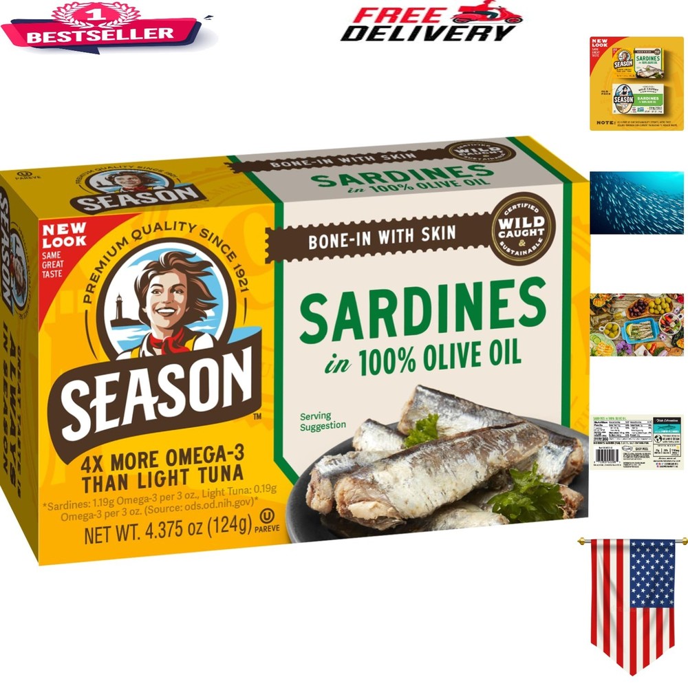 Sustainable Wild Caught Sardines in Olive Oil – 24 Tins, Delicious & Nutritious