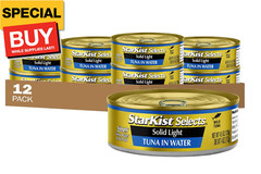 Selects Solid Light Tuna in Water Can, Tuna in Water , 4.5 Ounce (Pack of 12)
