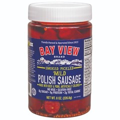 Bay View Packing Tavern Style Smoked Polish Sausage – 12 Pack case of 8oz jars