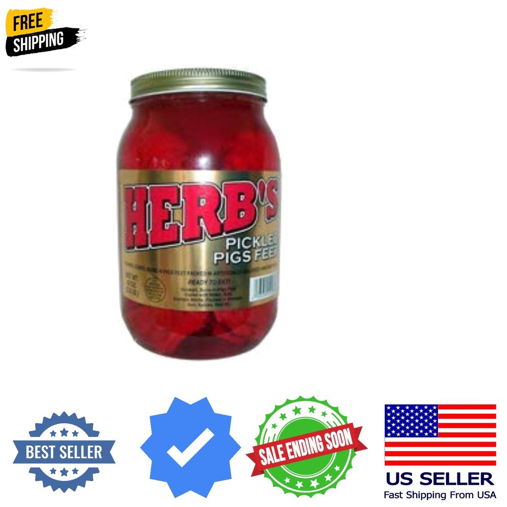 Herb’s Pickled Pigs Feet 40 oz 1/2 Gallon