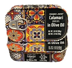 3X Trader Joe’s Calamari Pieces In Olive Oil 3.91 oz 3 Cans Wild Caught