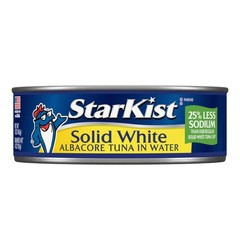 Canned Tuna Fish Solid White Albacore 25% Less Sodium 5 oz 24 Pack Wild Caught