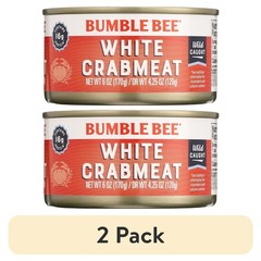 (2 pack) Wild Caught White Crabmeat, 14g Protein Per Serving, Shelf Stable Can,