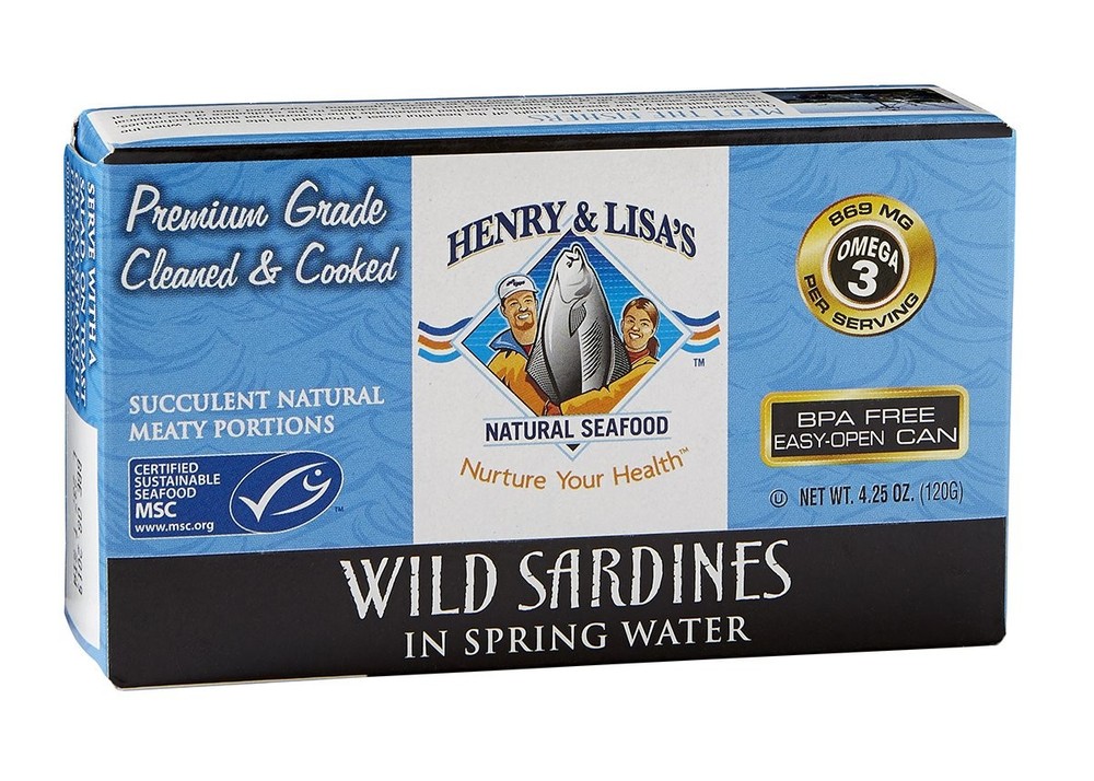 Henry and Lisas Wild Sardines in Spring Water, 4.25 Ounce