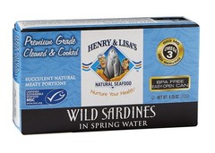 Henry and Lisas Wild Sardines in Spring Water, 4.25 Ounce