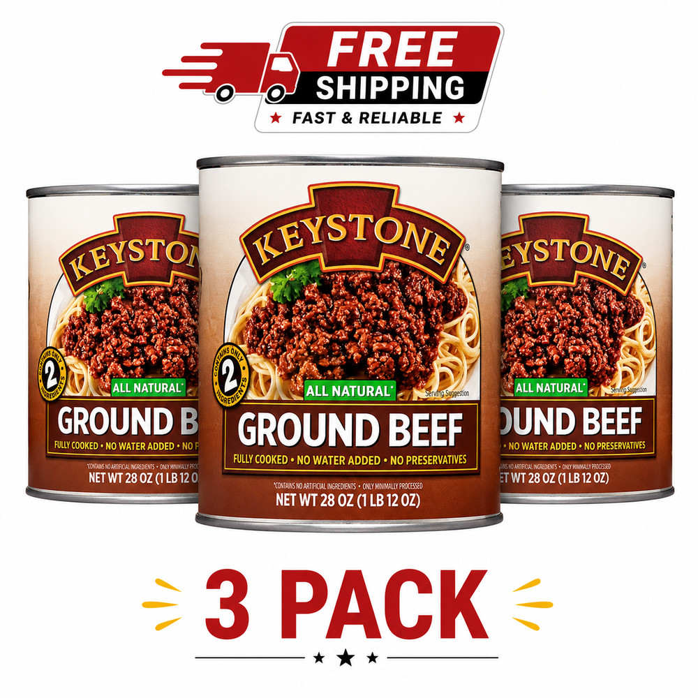 Free Shipping Keystone All Natural Ground Beef, 28 oz Can 3 cans