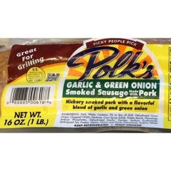 Polk’s Garlic & Green Onion Sausage 1 Lb (4 Pack)