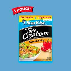 Tuna Creations Sweet and Spicy, 2.6 Oz Pouch (1 Pack) Ready to Eat Wild Caught T