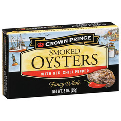 Crown Prince Smoked Oysters with Red Chili Pepper 3 oz Can