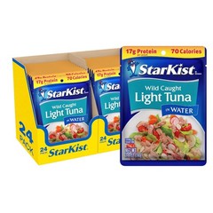 Chunk Light Tuna in Water, 2.6 oz Pouch 24 Pack Ready to Eat Wild Caught Tuna…