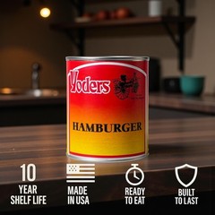 Yoder’s Canned Ground Beef – Shelf Stable Hamburger – Canned Meat with 10 Yea…