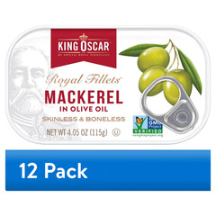 4 Pack Wild Caught Mackerel in Olive Oil Skinless Boneless Fillets 4.05oz NEW