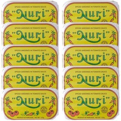 NURI Portuguese Sardines in Spiced Tomato Sauce – 10 Pack – (4.4 oz cans)