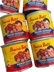 6 Cans Prairie Belt Smoked Sausage Single 4.6oz Can Chicken Pork Pantry Protein