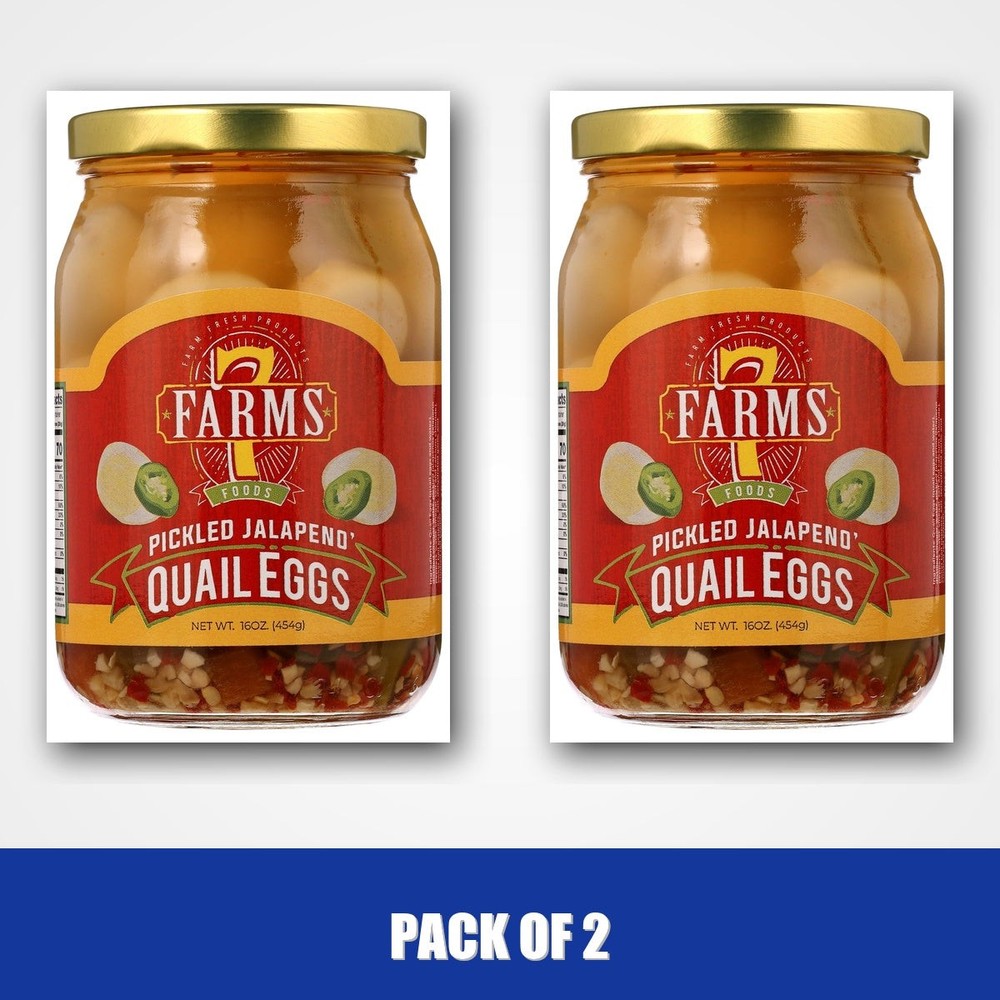 Pack of 2 – 7 Farms Pickled Jalapeno Quail Eggs