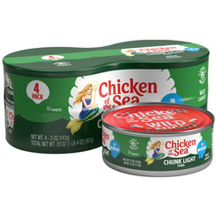 2pack, Chicken of the Sea Chunk Light Tuna In Water 4 – 5oz Cans