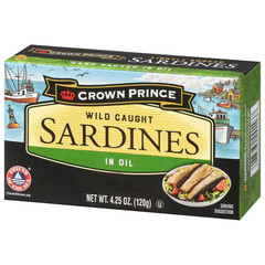 Crown Prince Sardines in Oil, 4.25-Ounce Cans (Pack of 12)