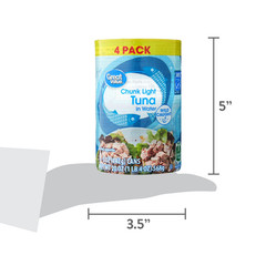 (24 Cans) Great Value Chunk Light Tuna in Water – 6 Packs of 4 – 5 oz Cans – NEW