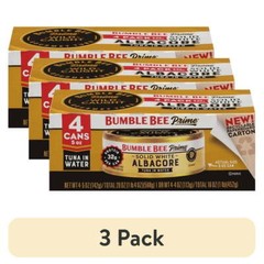 (3 pack) (Pack of 4) Bumble Bee Prime Solid White Albacore Tuna, 5 oz Cans
