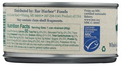 Bar Harbor, Clams Whole Gourmet Ocean, 6.5 Ounce