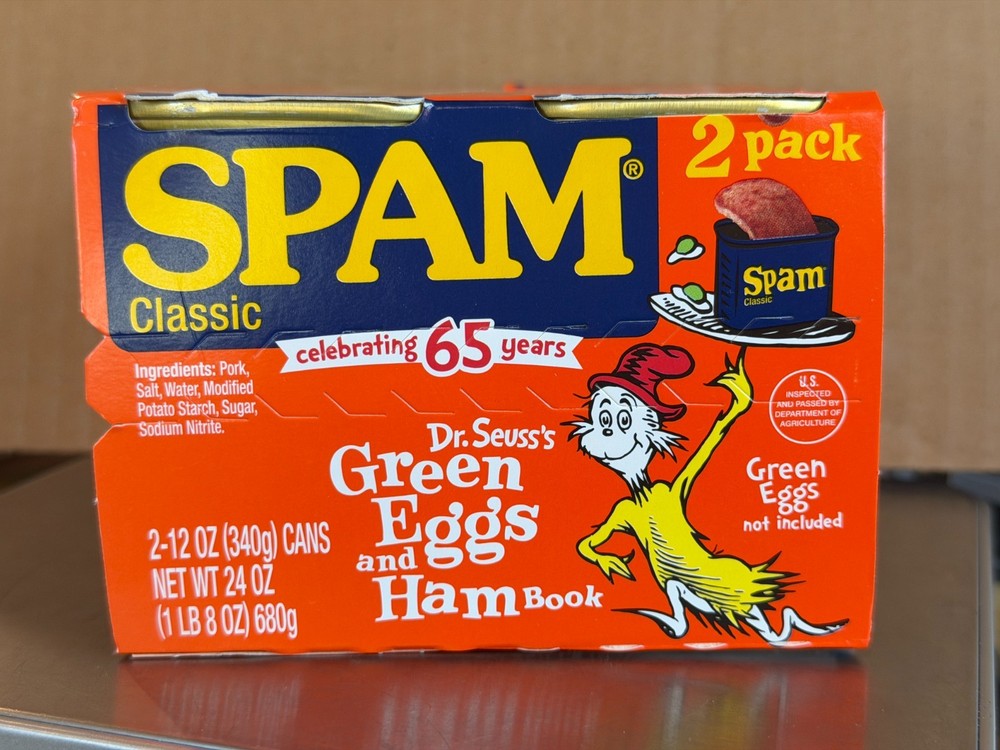 Spam Classic Green Eggs And Ham SPAM LIMITED EDITION (Two 12oz Cans) (6/2028)