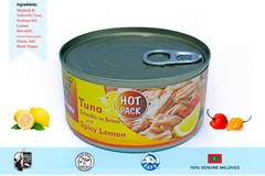 6 x Tuna in chunks in brine with spicy (scotch bonnet), lemon tuna canned