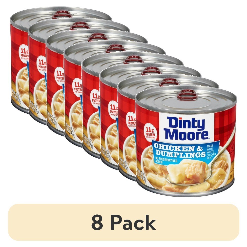 Shelf Stable Chicken and Dumplings 20 oz Steel Can 8 Pack Emergency Food Rations