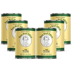 6 Can-Werling & Sons Taco Beef Filling 14.5 Oz Fully Cooked Heat & Serve Premium