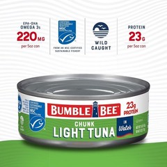 Pack of 10 Cans of Chunk Light Tuna in Water 5 Ounce Each
