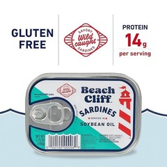Beach Cliff Wild Caught Sardines in Soybean Oil, 3.75 oz Can (Pack of 12) – 1…