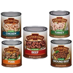 5 Cans – 1 of Each/Keystone All Natural Ground Beef, Beef, Chicken, Pork, Turkey