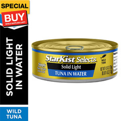 Selects Solid Light Tuna in Water Can, Tuna in Water , 4.5 Ounce (Pack of 12)