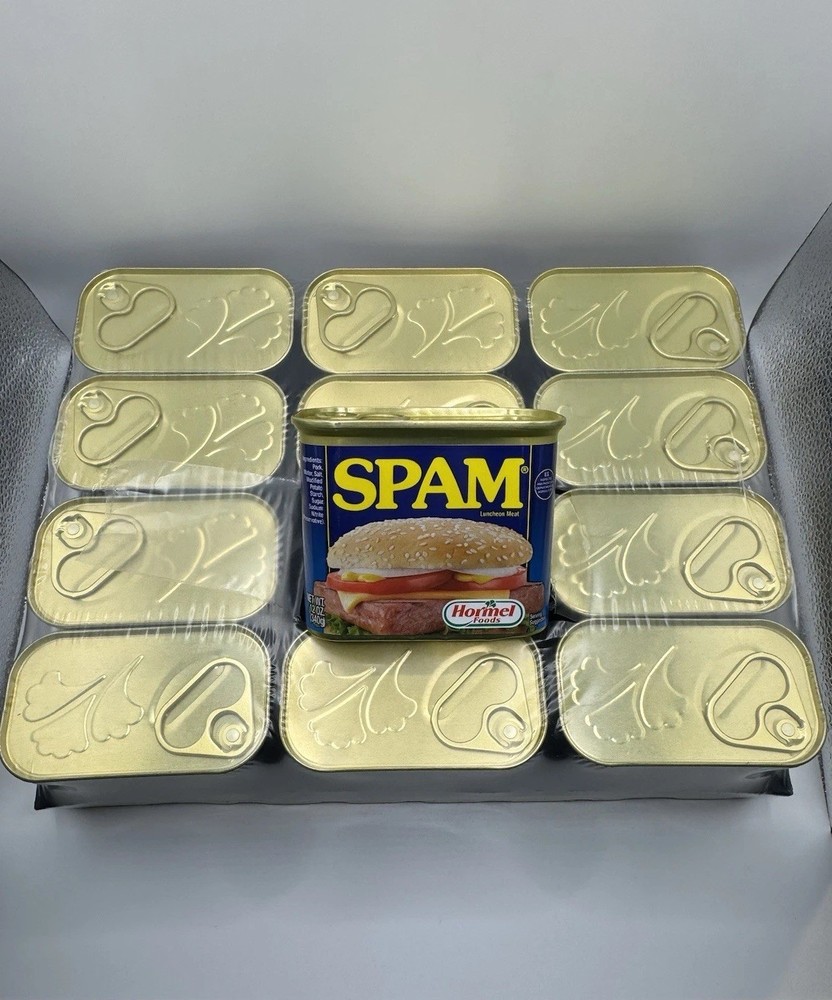 Spam Classic, Pork Ham, Luncheon Meat, No Trans Fat, 12 Ounce Can, Pack of 12