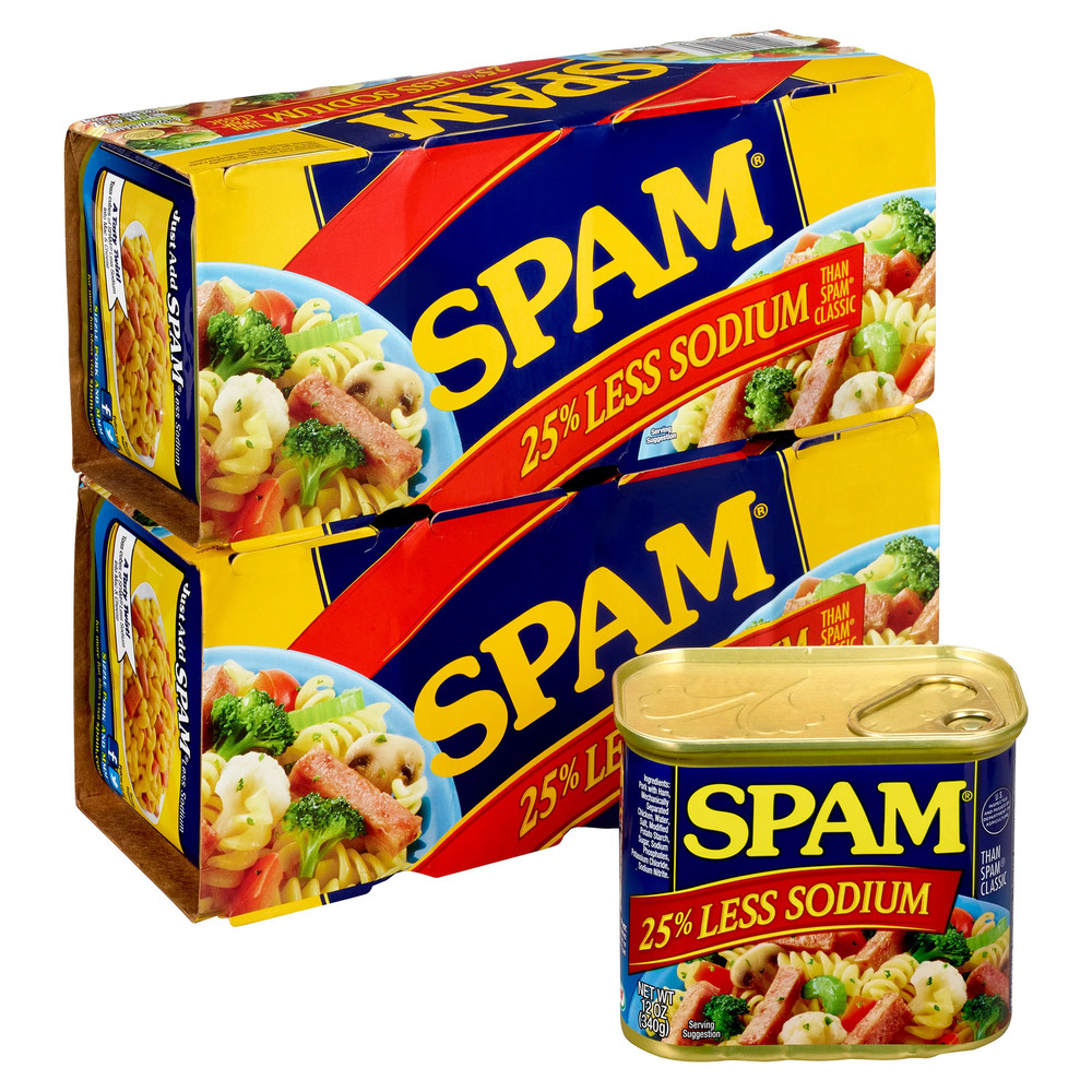 SPAM, 25% Less Sodium, 12 oz, 8-Count