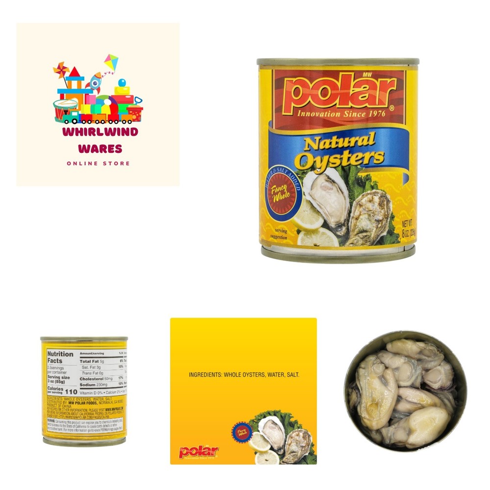 Seafood, Boiled Whole Oyster, 8-Ounce Pack of 12