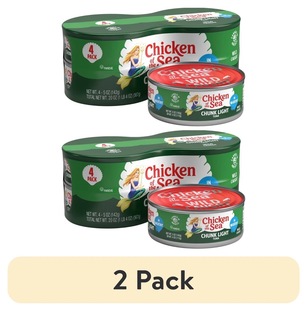2pack, Chicken of the Sea Chunk Light Tuna In Water 4 – 5oz Cans