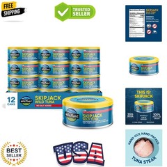 Skipjack Wild Tuna, No Salt Added, Canned Tuna, Sustainably Wild-Caught, Pole…