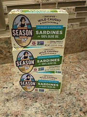 Season Wild Caught Skinless Boneless Sardines 4.375 Oz 22g Protein Lot Of 3