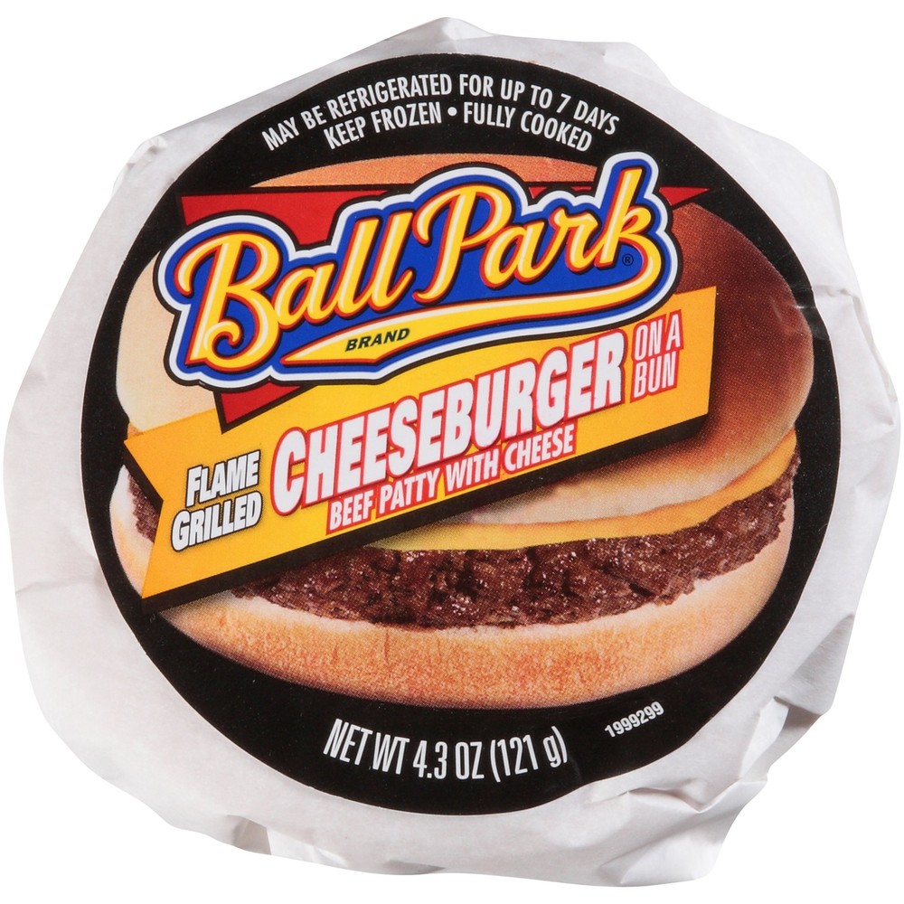 Ball Park Cheeseburger Sandwich, 4.306 oz Each – Flame Grilled Beef Patty wit…