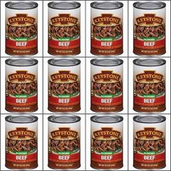 12 Cans- Keystone Meats All Natural Beef Fully Cooked 14.5 oz No Preservatives