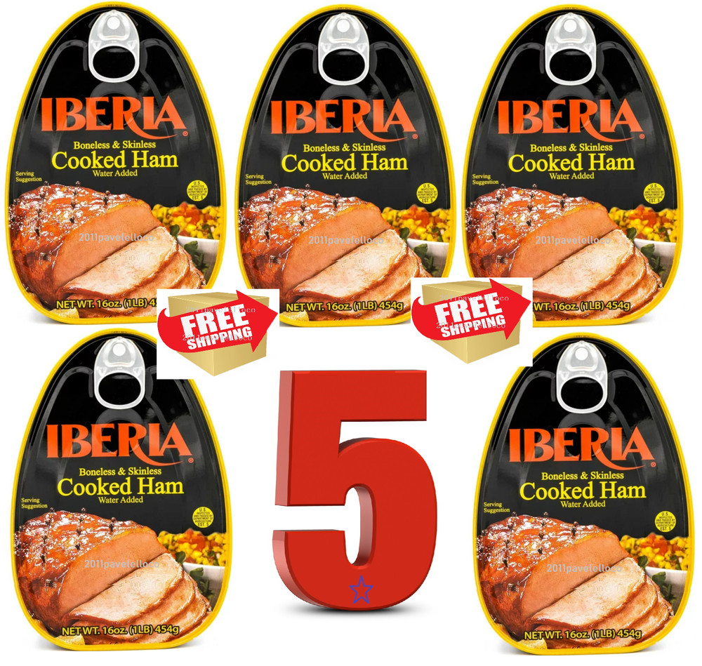 Iberia Boneless & Skinless Cooked Ham, Water Added, 1 Lb 1,3 O 5