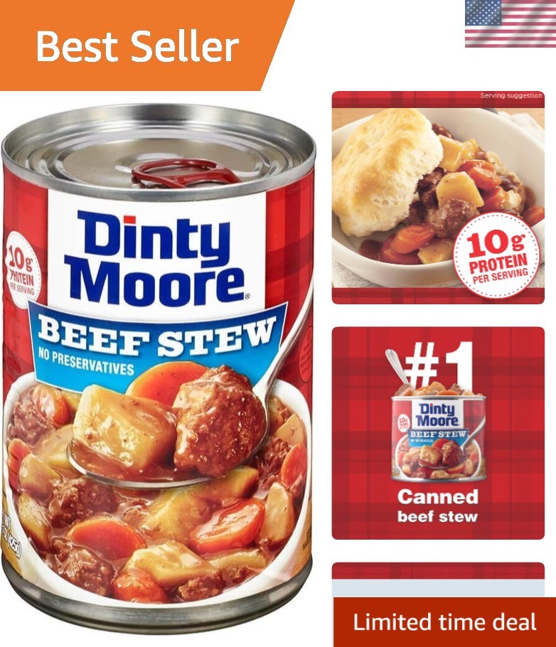 Dinty Moore Beef Stew 15 oz, 12 Pack – Gluten-Free & Protein-Packed Convenience