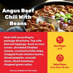 12 Pack Hormel Chili Angus Beef with Beans 14oz Cans Shelf Stable Pantry Stock