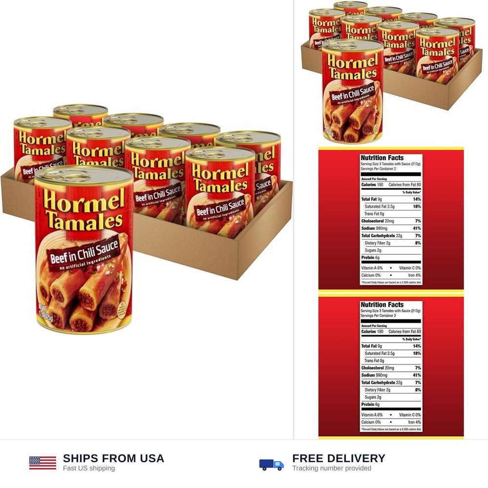 Hormel Beef Tamales 15 Oz (8 Pack)